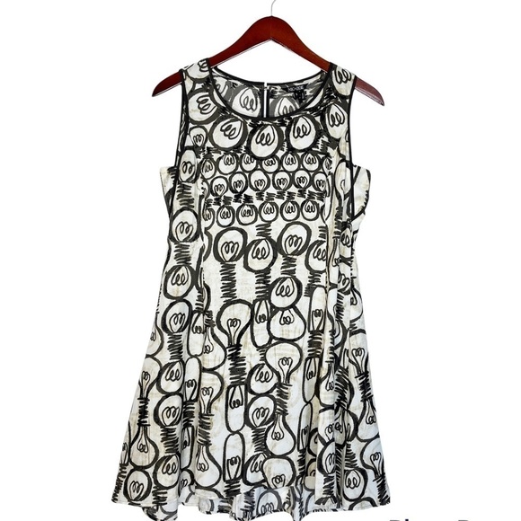 NIC + ZOE Sleeveless Bright Idea Print Dress in Brown and Cream Size Small - Picture 12 of 13